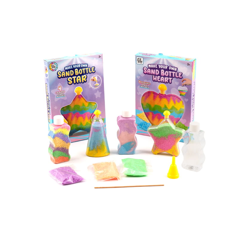 Tie-dye, krijt, gekleurd zand, doe-het-zelfspeelgoed